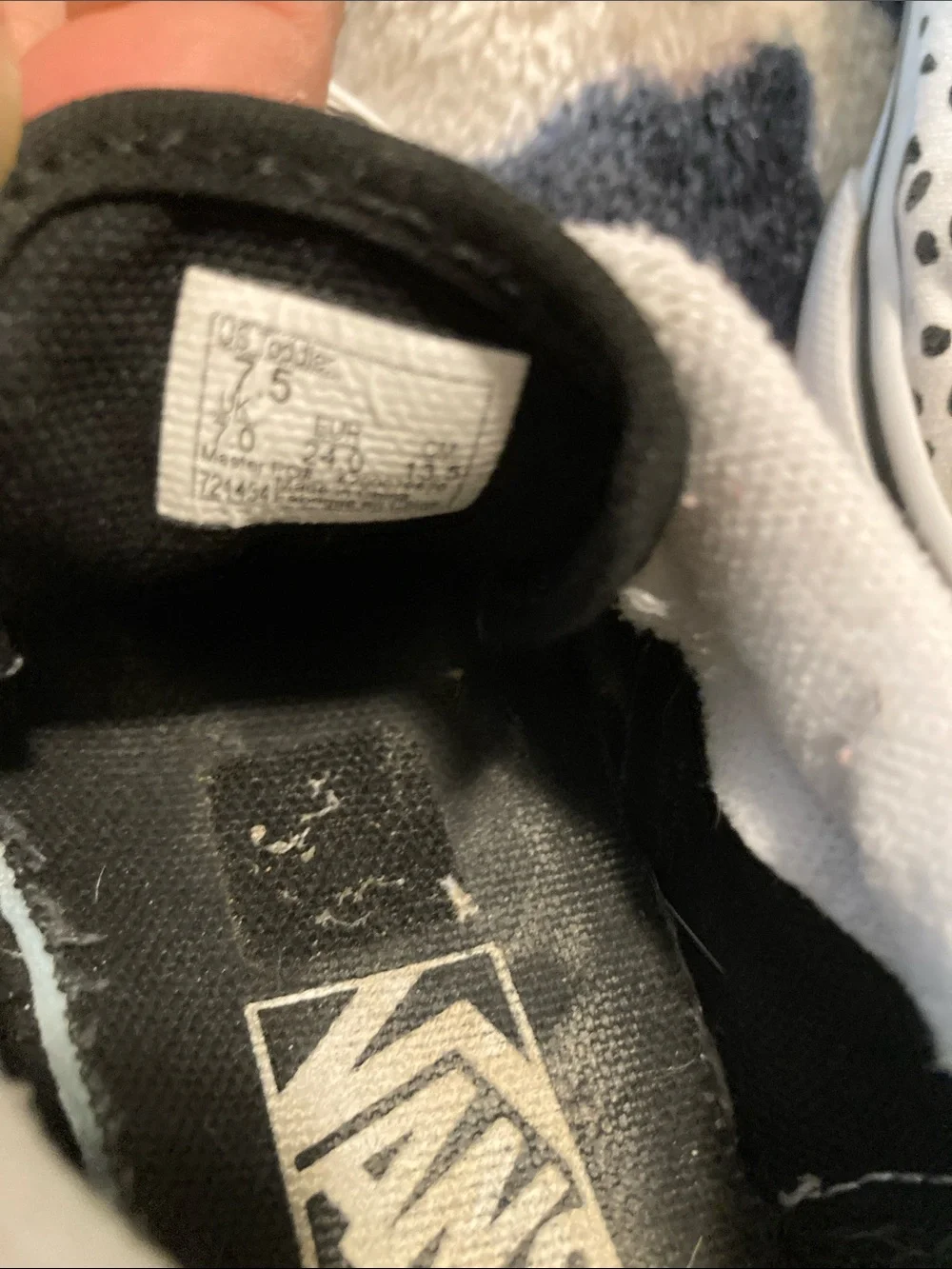 Vans Kids White Canvas Sneakers with Black Spot Print